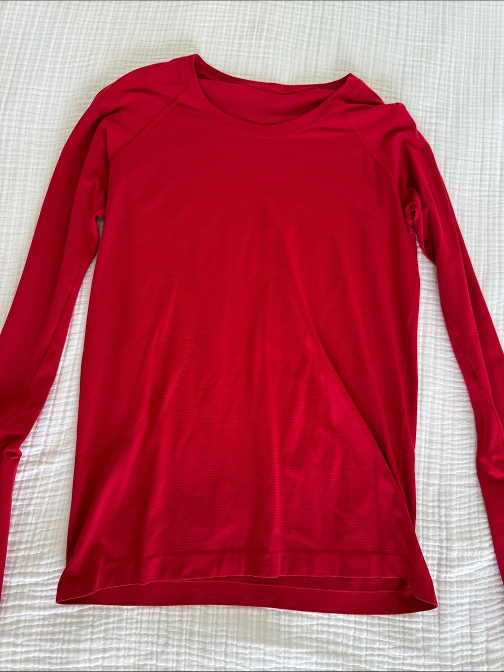 lululemon athletica Red Long-Sleeve Crew Top